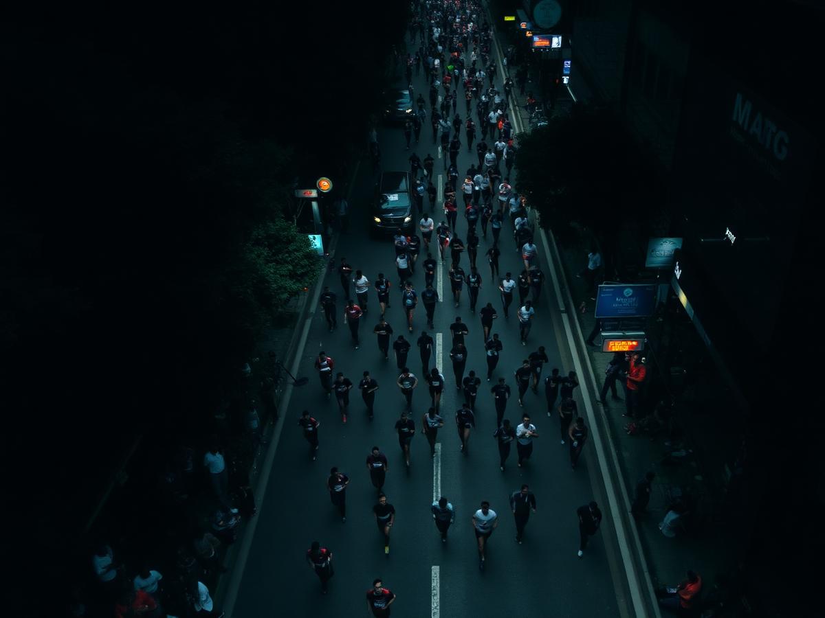 Aerial marathon street