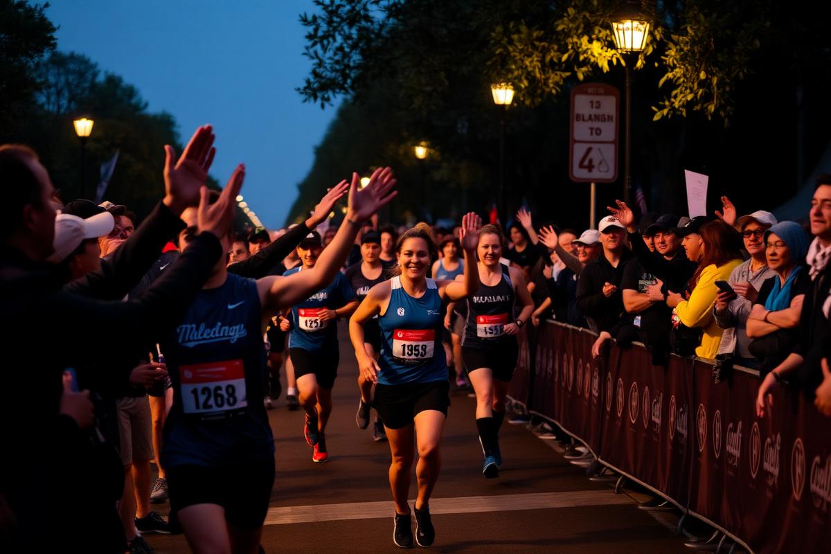 High fives at finish
